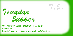 tivadar supper business card